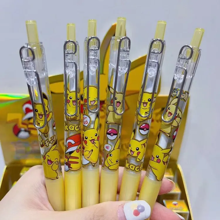 6 stücke Pokemon Pikachu Gel Stifte Blind Box 0,5mm Schwarz Unterschrift Penkawaii Schreibwaren Anime Schule Liefert Kreative Geschenke