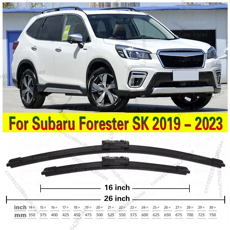 2Pcs Front Wischer Klinge Für Subaru Forester SK 2019 2020 2021 2022 2023 Windschutzscheibe Windschutz 26 "+ 16" auto Zubehör