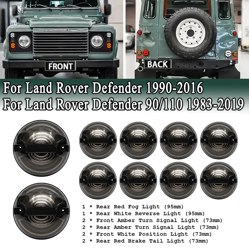 

Для Land Rover Defender 90/110 1983-2019, обновленная модель, противотуманные фары, стоп-тормоз, задний фонарь поворота, габаритные огни