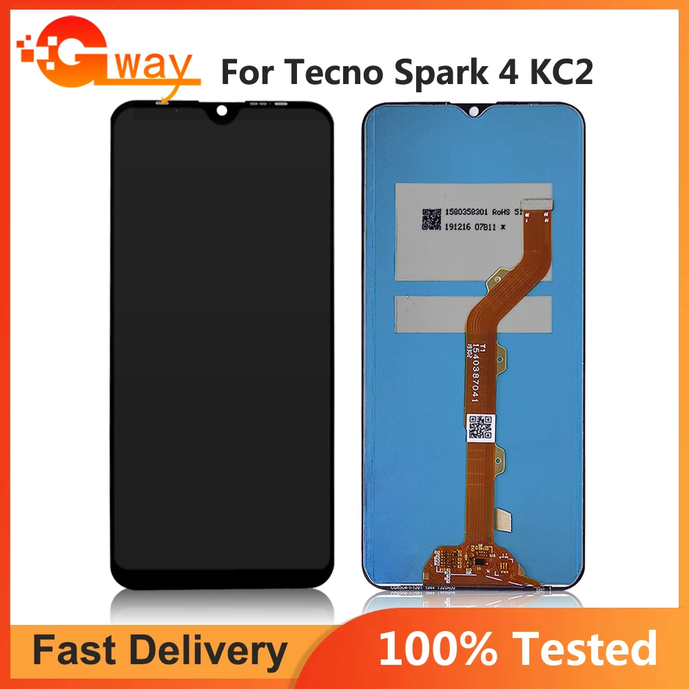 

Tested For Tecno Spark 4 LCD KC2 Display Touch Screen Digitizer Assembly For Tecno Spark 4 Lite LCD KC8S Sensor Display Repair