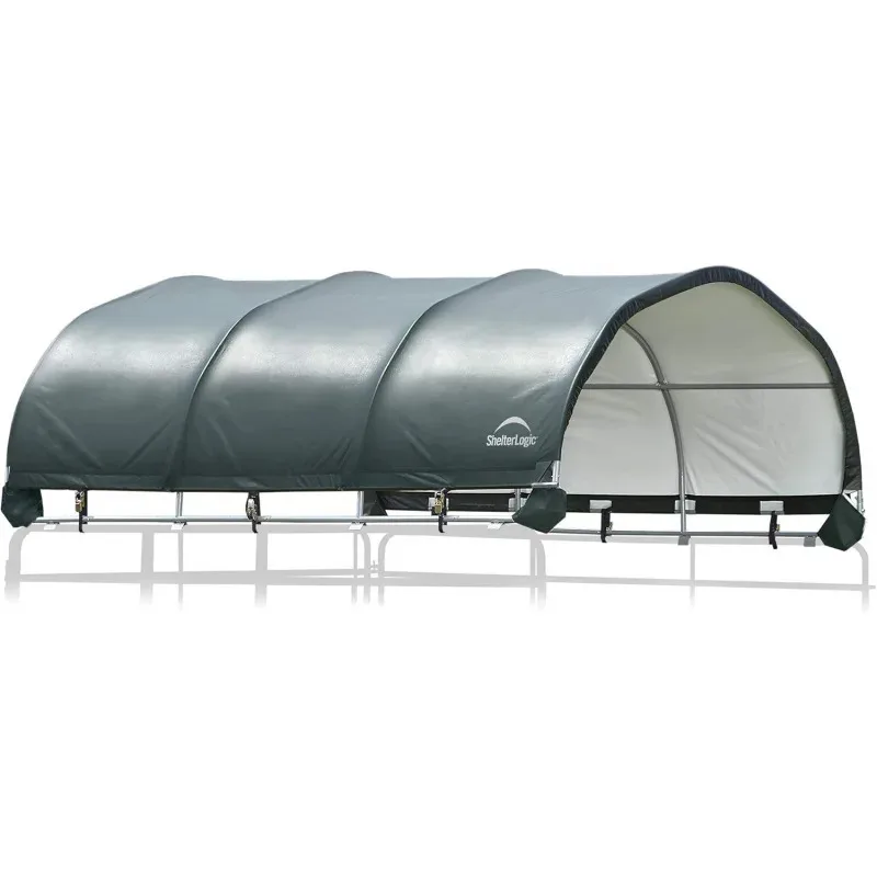 

QWShelterLogic 12' x 12' Corral Shelter Livestock Shade Waterproof UV Treated Universal Cover for Horses,Goats,and Other L