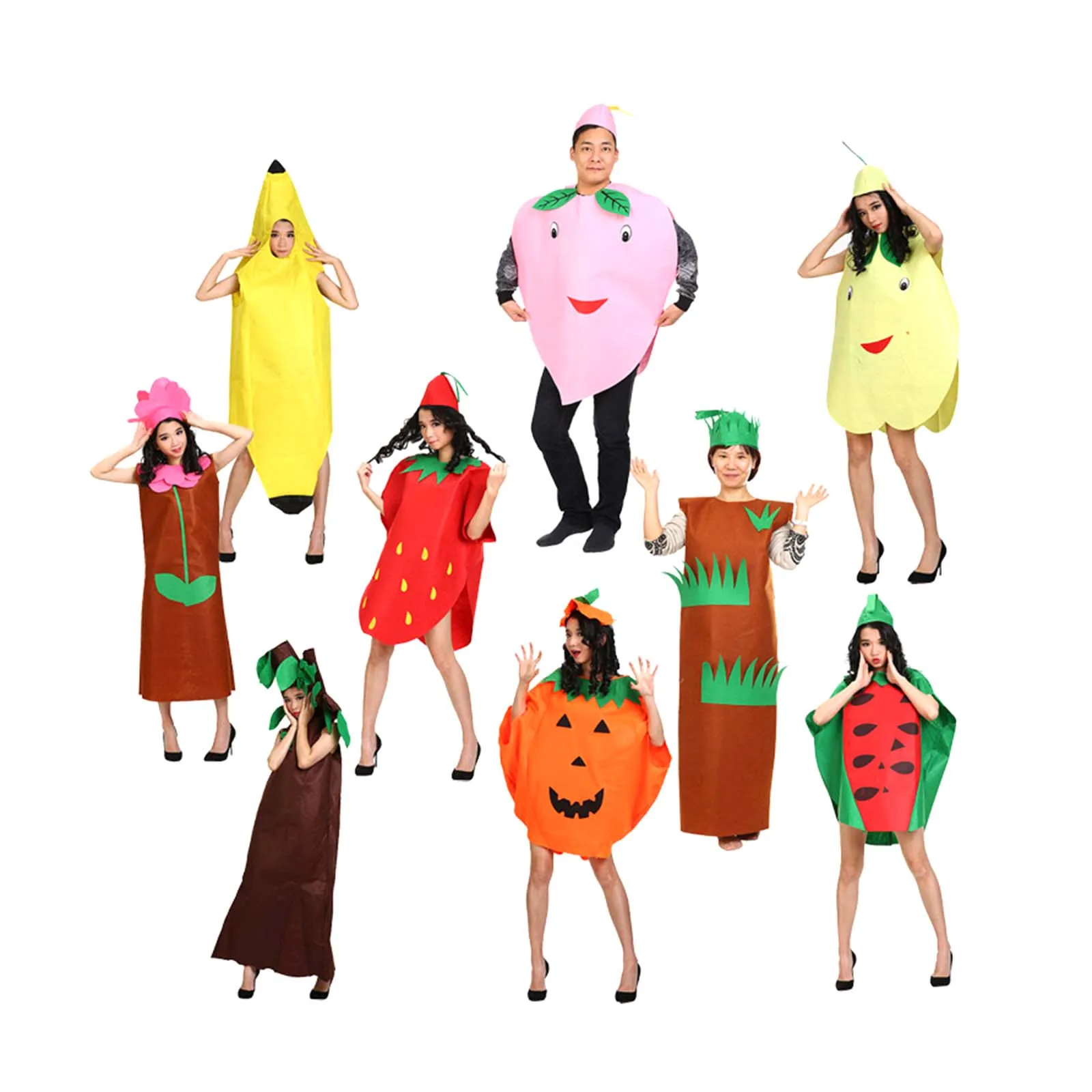 Adult Fruit Costume Comfortable Funny Halloween Costumes for Themed Party Stage Performance Masquerade Pretend Play Holiday