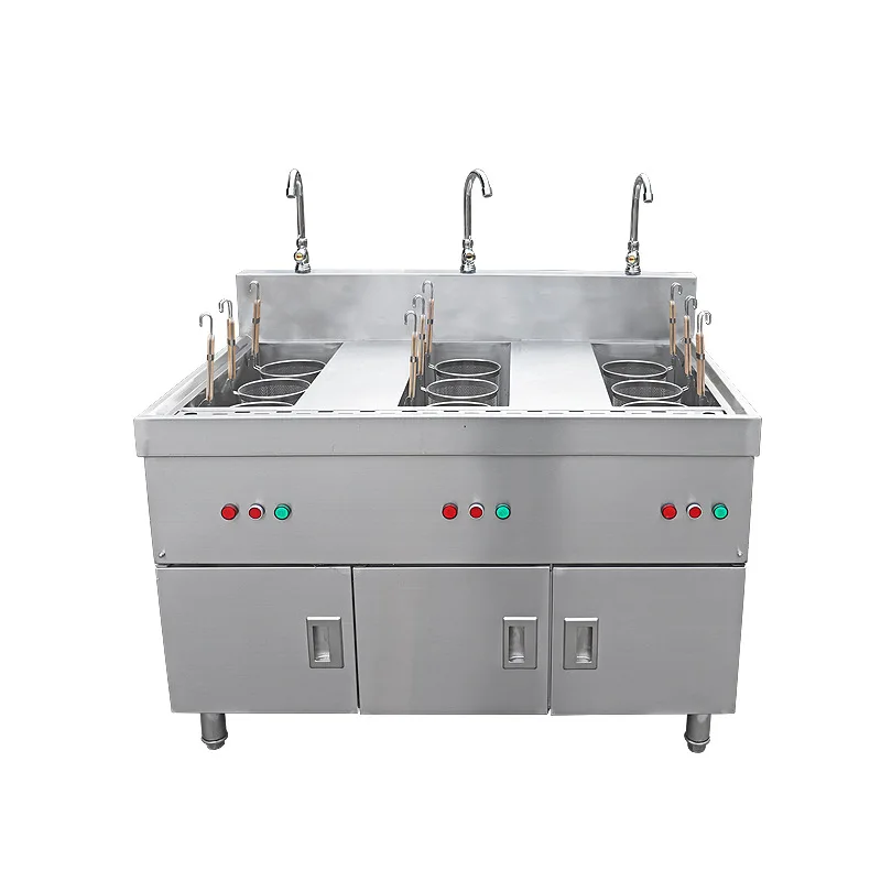 

Electric noodle cooking stove customization, commercial three-cylinder 9-eye stainless steel noodle cooking machine equipment