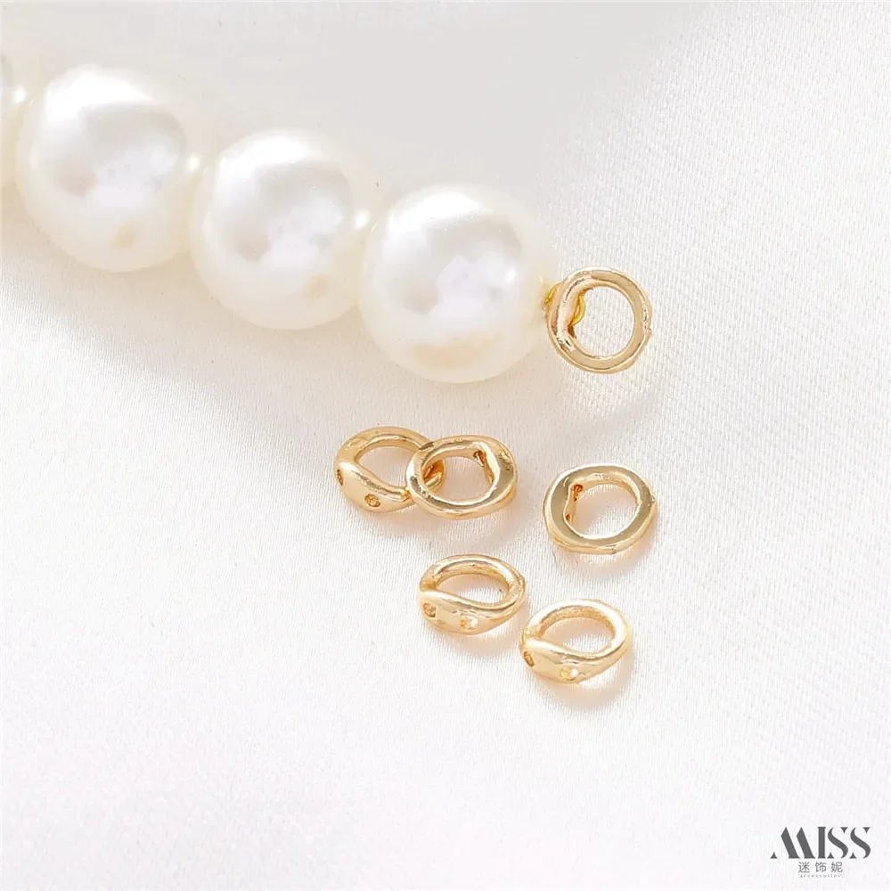 14K vergulde geperforeerde sluiting lus DIY parel armband ketting string connector dubbel gat sieraden maken accessoire