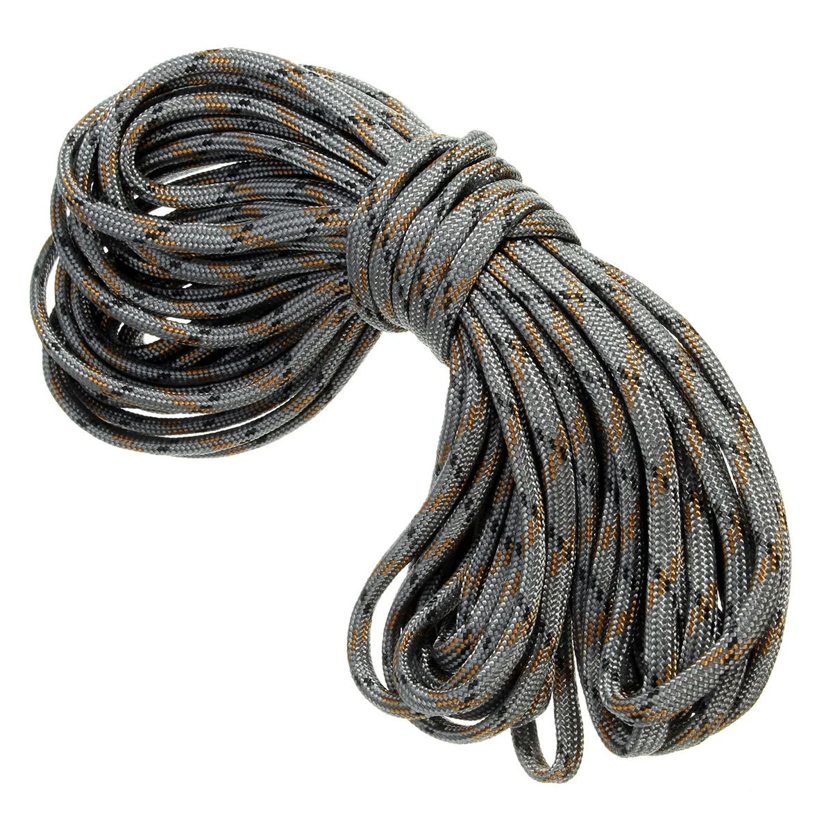 7 cordas paracord pára-quedas corda acampamento sobrevivência cor: cinza camo comprimento: 15m