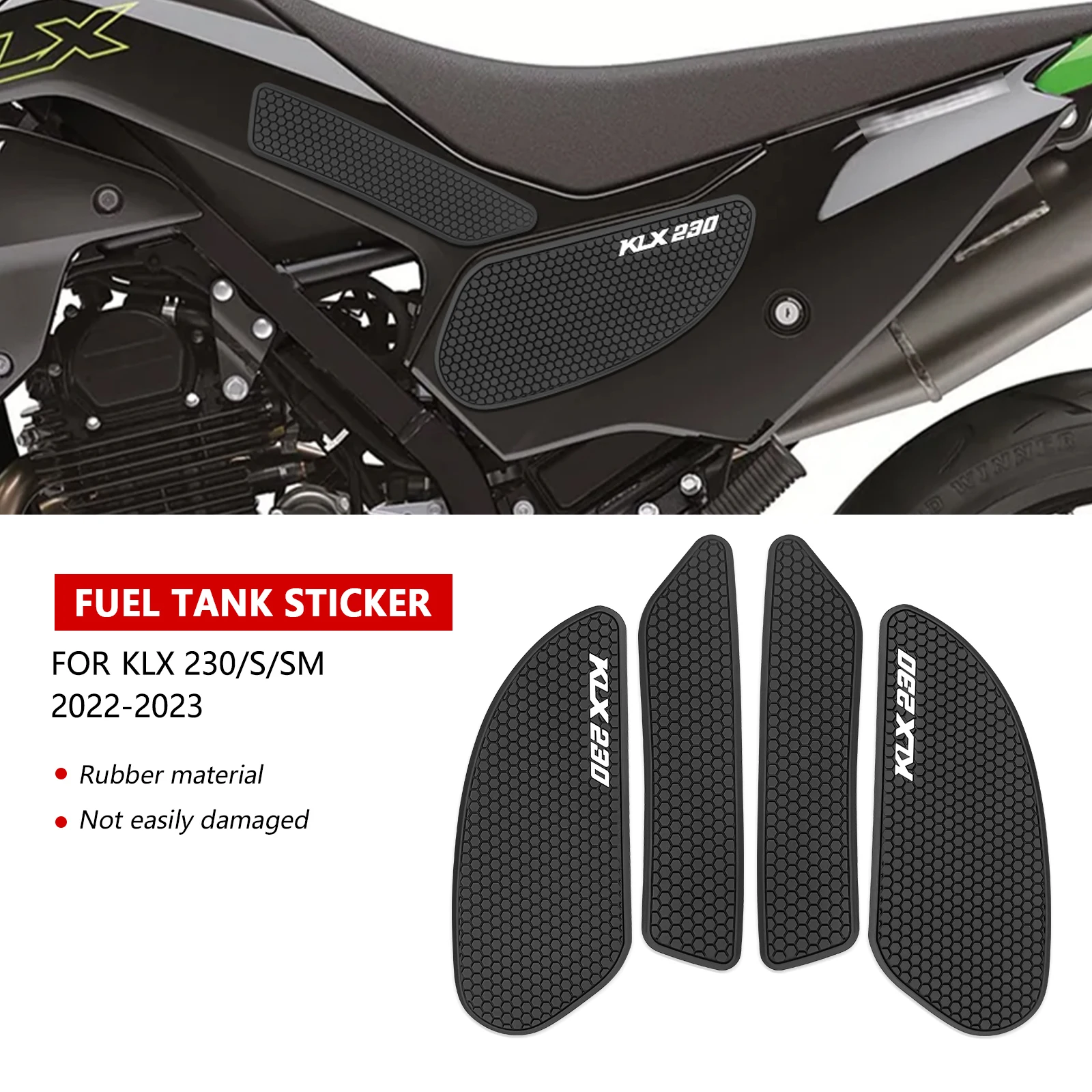 For KLX 230 S KLX230SM KLX 230 S M 2022 2023 Motorcycle fuel tank pad protector sticker decal tank grip pad fuel tank knee pad