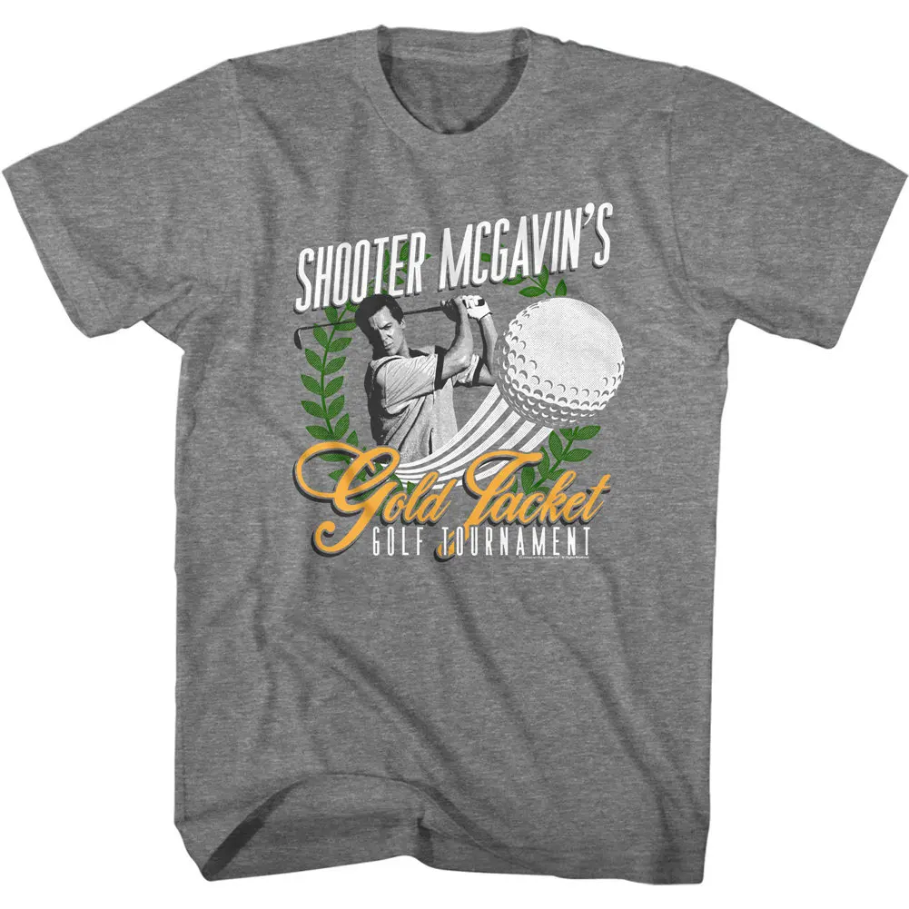 

Happy Gilmore Shooter McGavin's Gold Jacket Tournament Heather Gray T Shirt