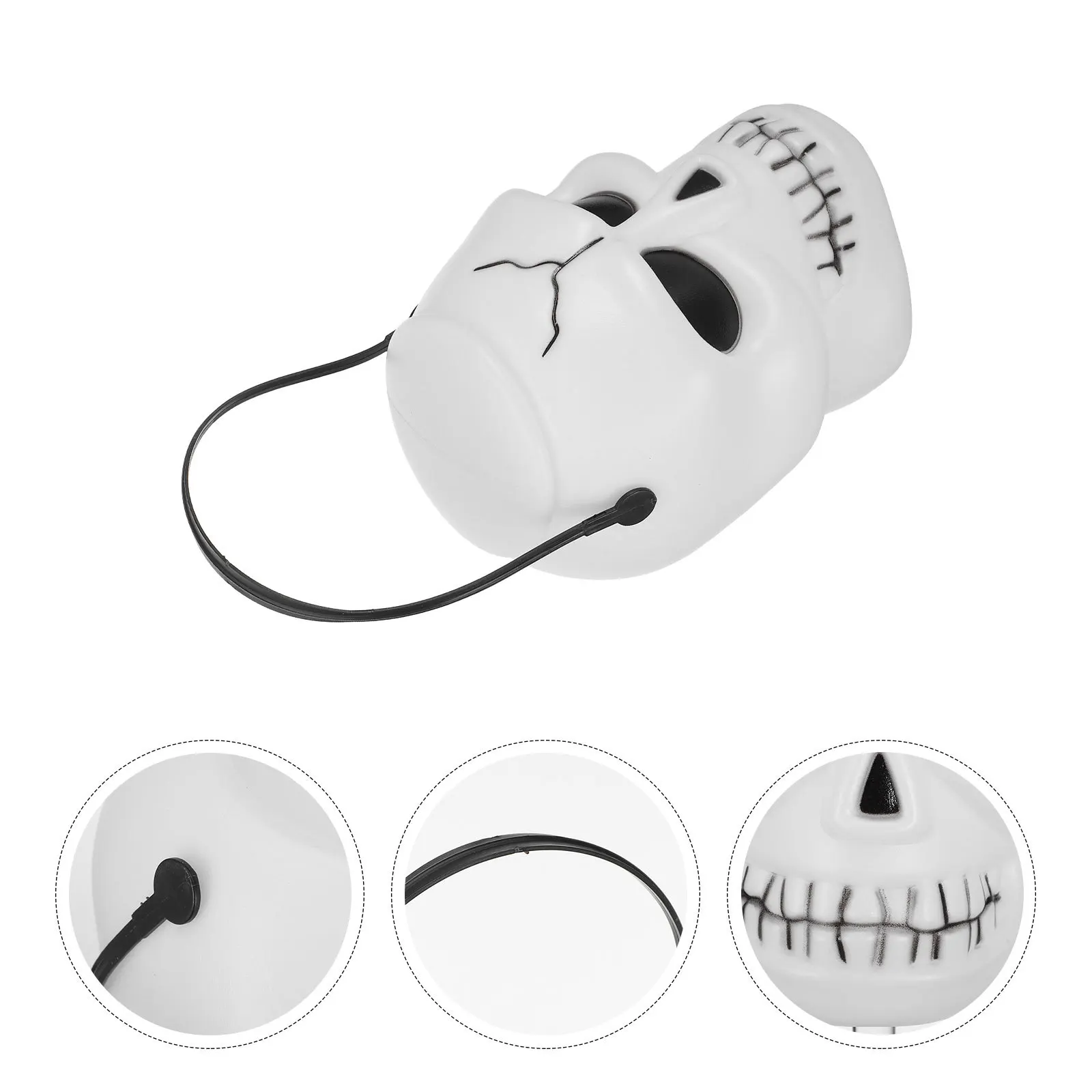 

Skull Shaped Halloween Candy Bucket Large Capacity Portable Trick-Or-Treat Bucket Plastic Storage Container Party Favor