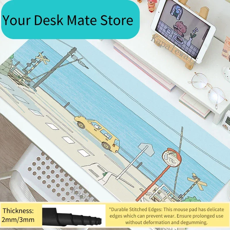 Cute Plant Gaming Accessories MousePads Computer Laptop Gamer Extended Non Slip Wahsable Mouse Pads Rubber Keyboard Table Mat