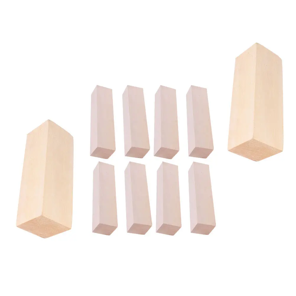

10Pcs Wooden Blocks Unfinished DIY Wood Planks Durable for Painting Staining Carving Craft Material DIY Wooden Planks