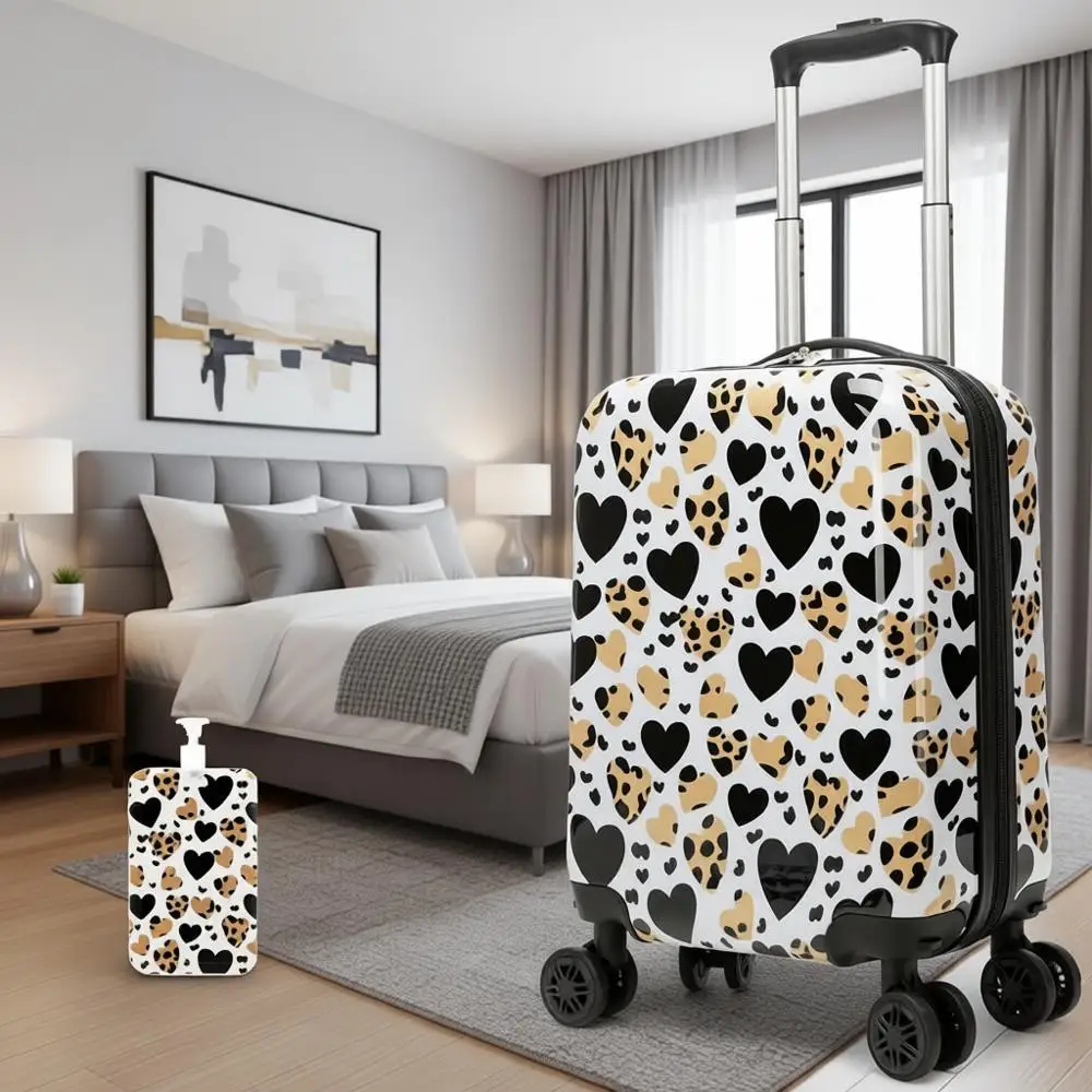 

Детский чемодан-спиннер с леопардовым принтом, одобренный авиакомпаниями, для детей и малышей