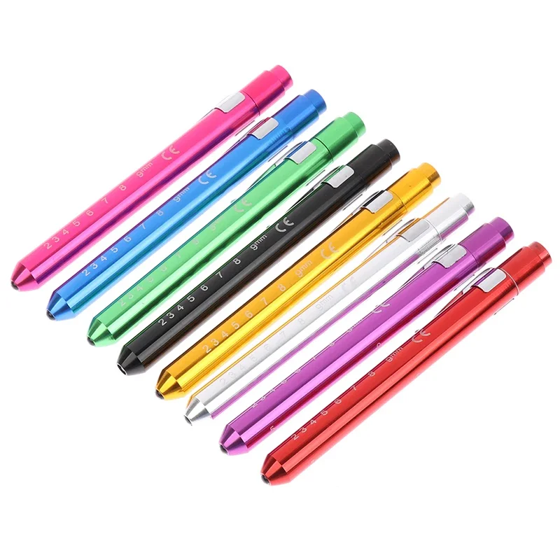 【Y】1PC LED Flashlight Work Light First Aid Pen Light Torch Lamp Pupil Gauge Measurement Portable  Pen Light