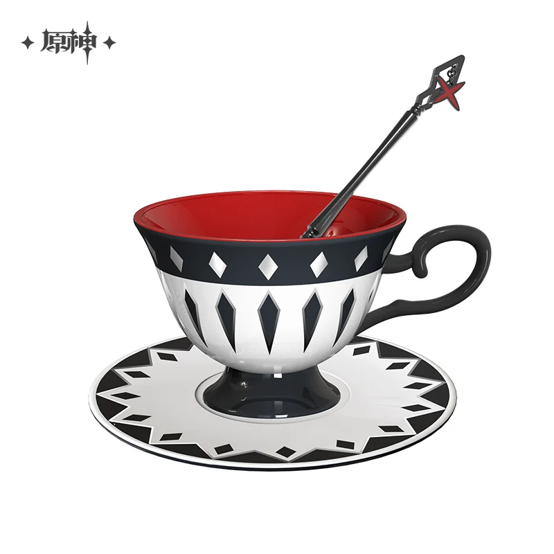 Presale GS Impact Official Merch Arlecchino Peruere The Knave Afternoon Tea Teacup Saucer Spoon Dire Balemoon Cup Mug