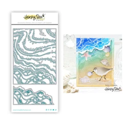 HonB Beach Break A2 Cover Plate Cutting Dies for New June 2024 Scrapbooking Paper Making Bee Frame Craft Card bez znaczków