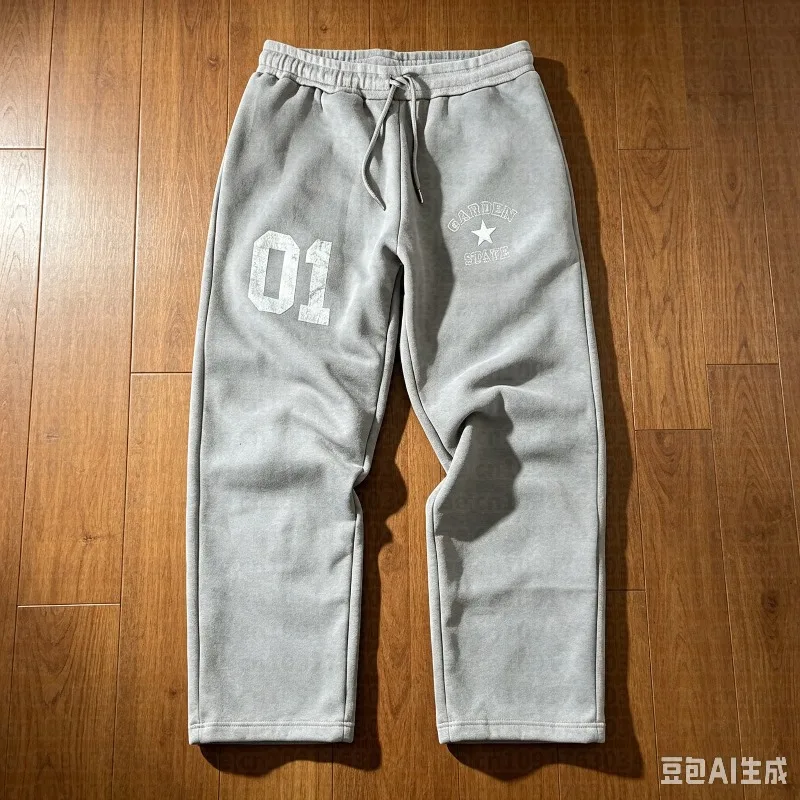 2026 Summer Grey Washed Sweatpants 3D Printed Elastic Waist Baggy Trousers Men's Casual Quick Drying Kids Streetwear
