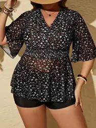 New Sexy Swimsuit Women Plus Size Swimwear Floral print Beach Wear Bathers Female Bathing Suit XXXXL