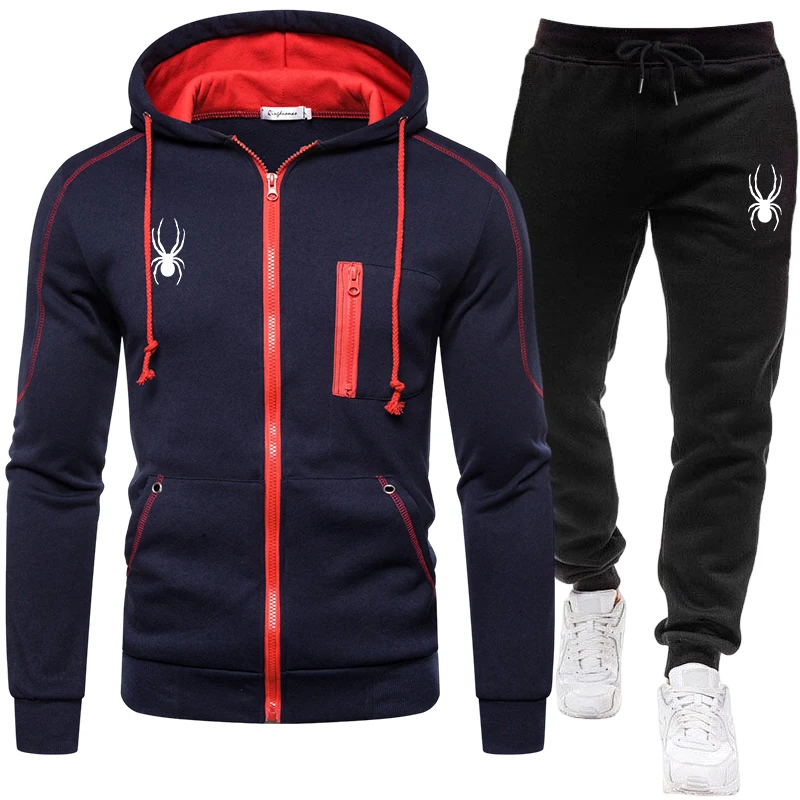 Picture 5: Tracksuit for Man High Quality Zipper Jacket and Sweatpants Autumn Winter Daily Casual Sports Motorcycle Outerwear Men's Clothes