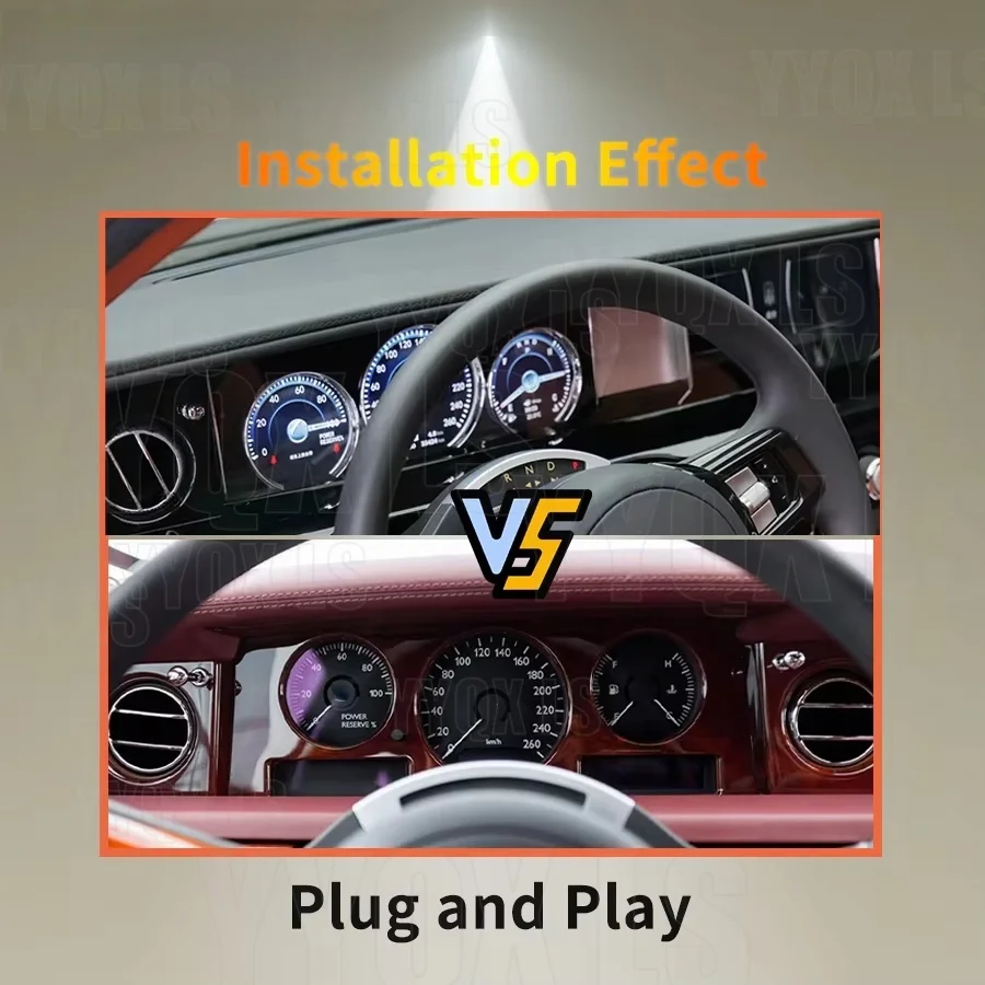 12.5Inch Car Digital Speedometer Cluster For Rolls Royce Phantom 2004-2013 LCD Dashboard Cockpit Instrument Panel Cluster LINUX