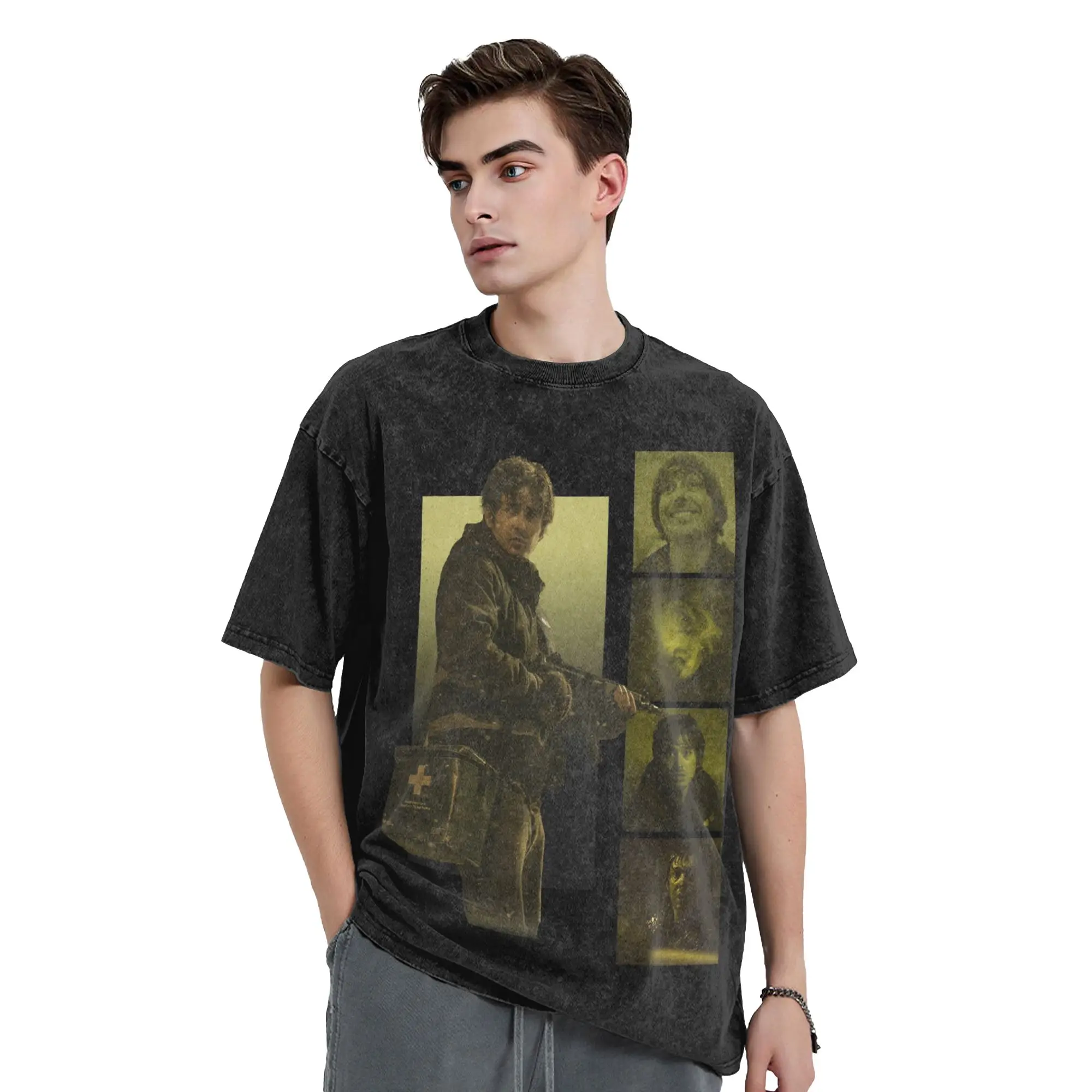 Resident Evil Movie Bryan Hodukavich Washed T-Shirt Male  Aesthetic Cotton T-Shirts Summer Print Plus Size Clothes