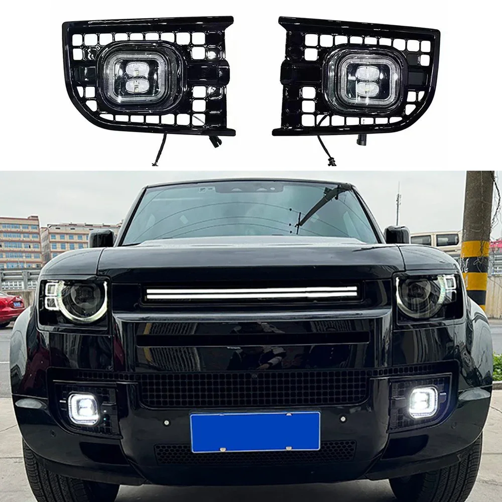 Off-road Front Fog Lamp Assembly Modification For Land Rover Defender 2020-2023 Upgrade Bumper Fog Light Low Configuration Parts