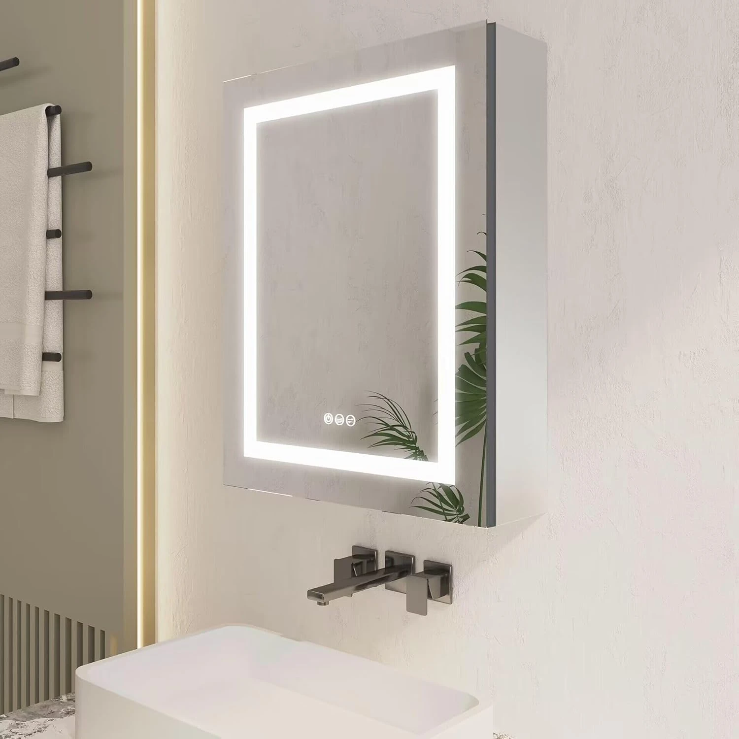 20 X 28 inch Bathroom Medicine Cabinet with Mirror Wall Mounted LED Bathroom Mirror Cabinet