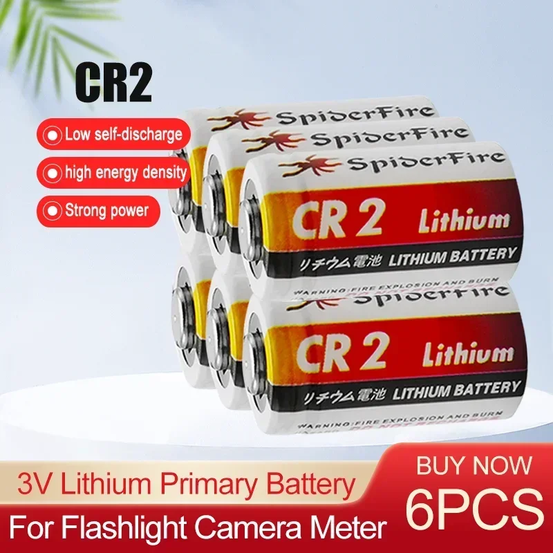 6PCS CR2 CR15H270 DLCR2 ELCR2 CR15266 3V Lithium Battery For Digital Camera Printer Rangefinder Flashlight Dry Primary Battery