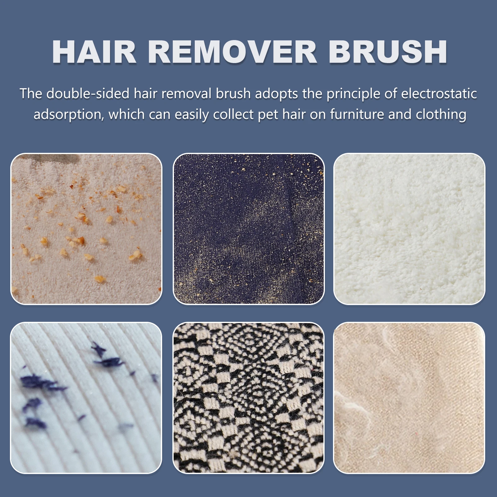 

Electrostatic Hair Remover Brush Pet Lint Remover Tool Portable Durable Easy To Clean For Clothes Pet Hair Lint Removal Compact