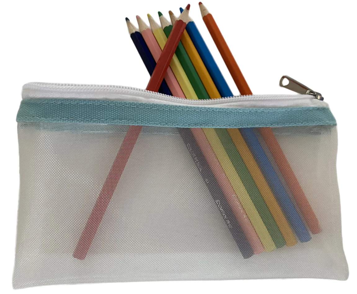 Mesh Rits Bestand Tas Student Briefpapier Custom Waterdichte Mesh Pen Tas Kantoor Transparante Informatie Tas Opbergtas