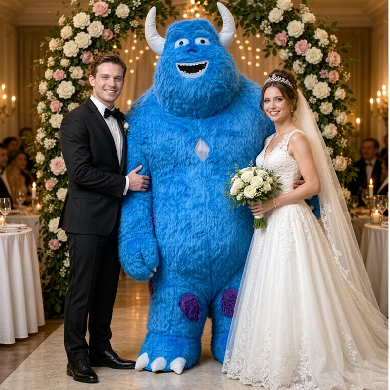 Blue Bear Inflatable Cartoon Doll Costume Giant Mascot Cat Role Play Dress up for Party Celebration view 5