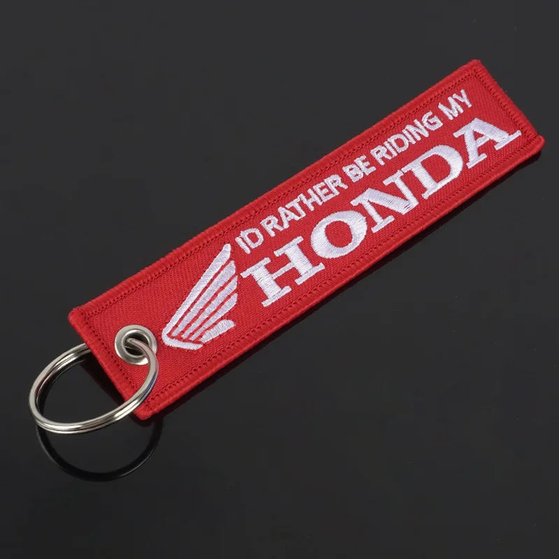 Motorcycle Embroidery Keychain Keyring For Honda Jazz Fit Avancier