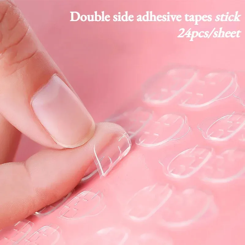 1-6Sheets Double Sided Nail Glue Stickers Jelly Gel Glue Nail Sticker Nail Adhesive Waterproof Breathable False Nail Glue Tips