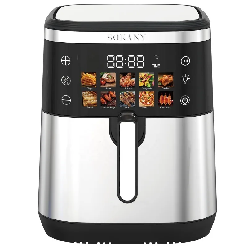 Airo Sokany Stainless Steel Digital air Fryer13L Home Use Electric Deep Fryer Oil Free Smart air Fryer Grill 14.5Liters