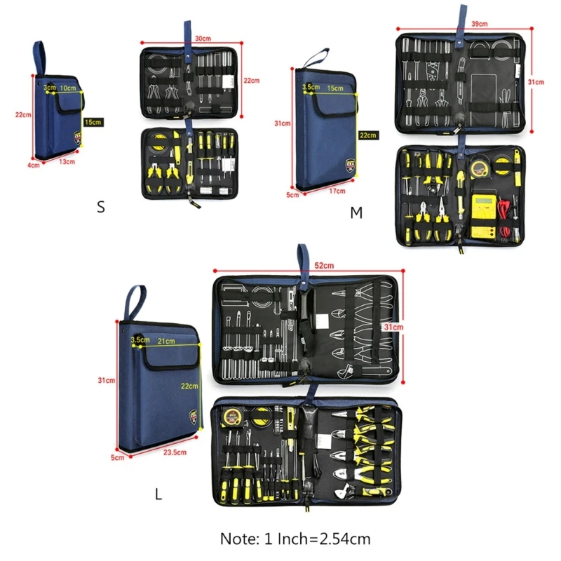 Professionalช่างไฟฟ้าHardเครื่องมือชุดเก็บกระเป๋าMultifunctionalกันน้ำ3ขนาดN13 20 Dropship