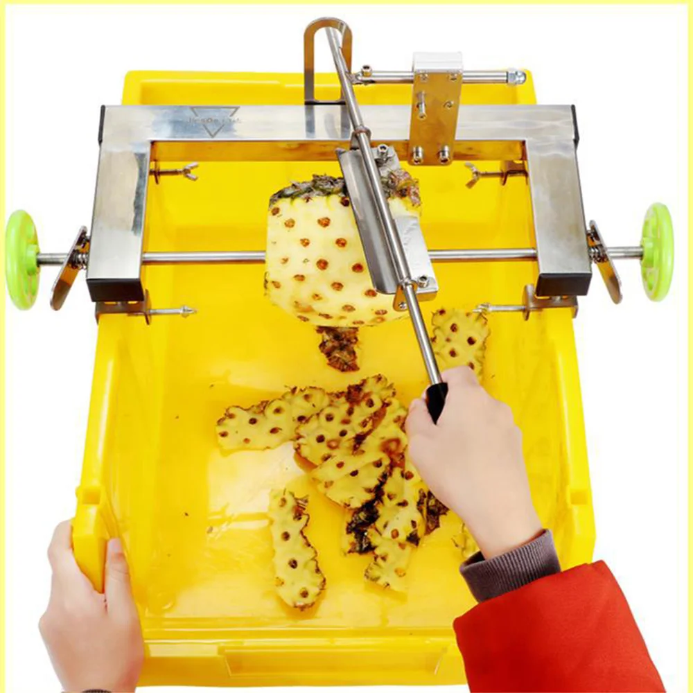 Stainless Steel Pineapple Peeler Semi-Automatic For Kitchen Pineapple Peeler Eye Remover Hand Crank Commercial Fruit Knife Tools