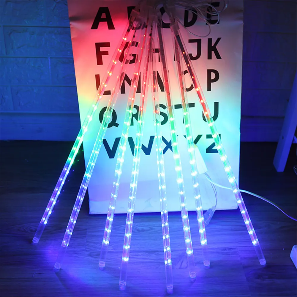 Battery Powered LED Meteor Shower Rain Lights Falling Raindrop Fairy String Light for Christmas Halloween Holiday Wedding Party