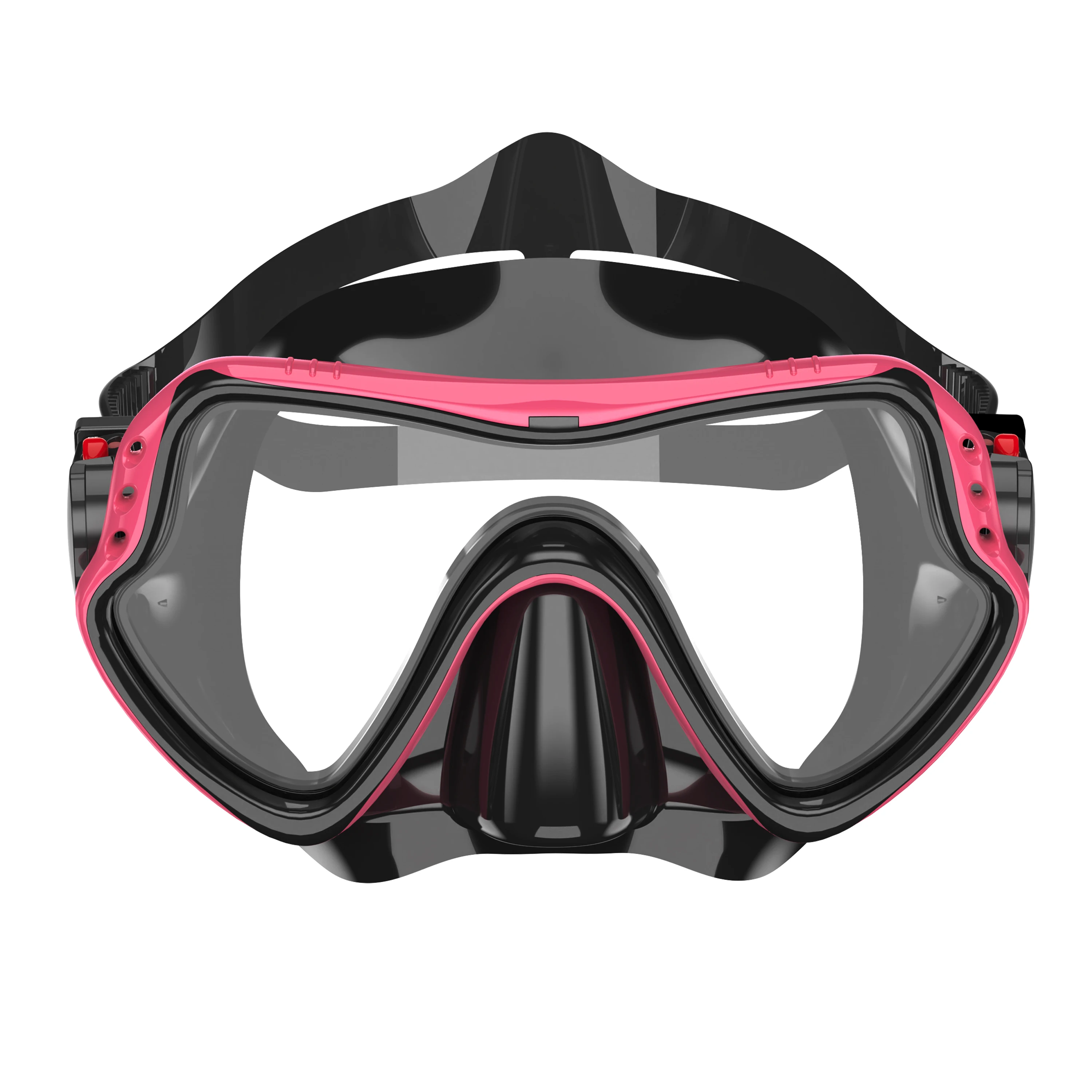 Masque de plongée avec tuba, lunettes de natation professionnelles anti-buée en verre HD, masque de plongée à grand cadre avec couvre-nez, adapté