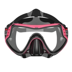 Masque de plongée avec tuba, lunettes de natation professionnelles anti-buée en verre HD, masque de plongée à grand cadre avec couvre-nez, adapté aux jeunes adultes