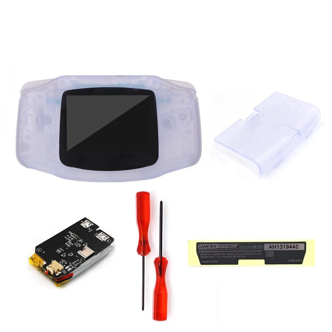 Чехол Glacier GBA с крышкой батарейного отсека типа C + аккумуляторная батарея, подходящая для комплекта ламинированной подсветки ЖК-дисплея GBA V5