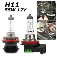 2x H11 Halogen Car Headlight Auto Low-Beam Driving Light Bulbs Fog Lamp 55W 12V Replacement Halogen Bulbs Fog Lights