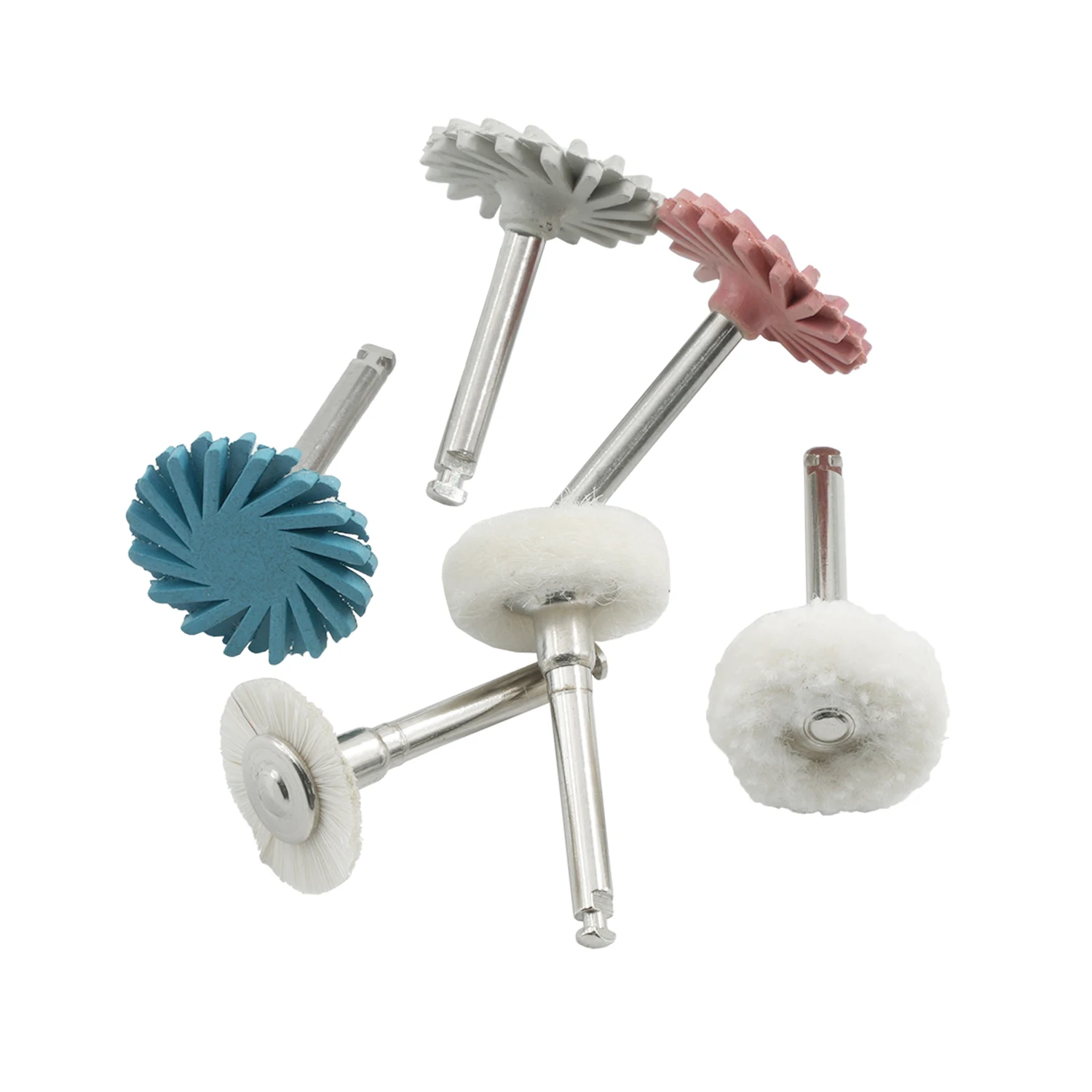 Dental Rubber Polisher Composite Flat Dental Polishing Brush Resin Polishing Diamond System RA Disc 14mm Wheel Kit