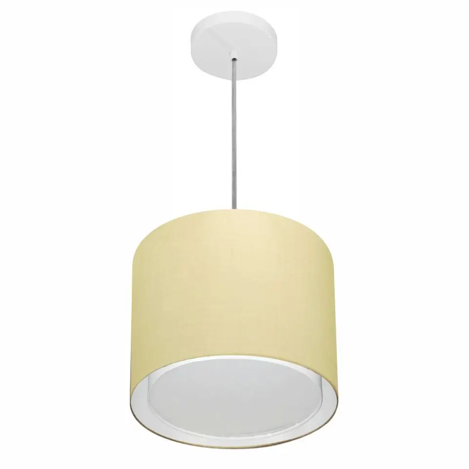 Md-4284 Double Cylinder Pendant Chandelier Dome Fabric 30x30cm Cotton Raw-Bivolt