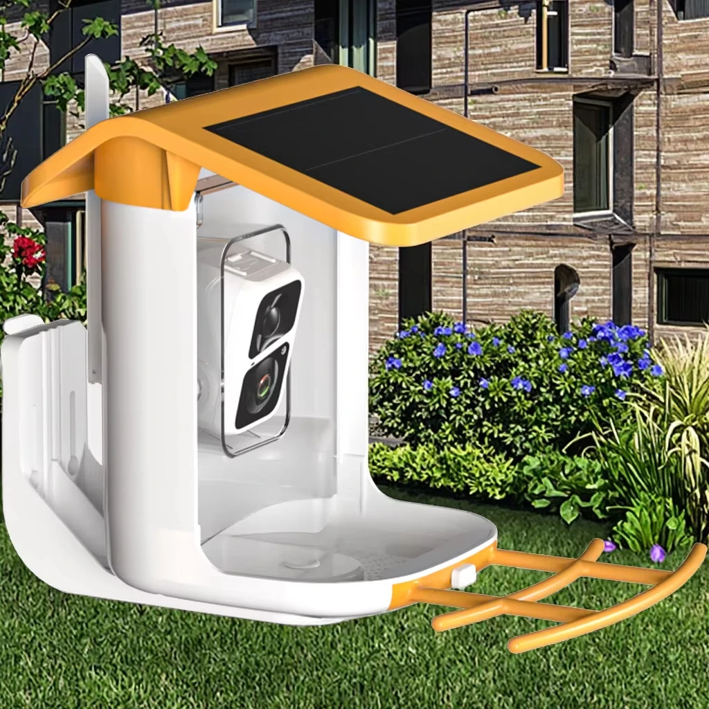 

STLFFEITU New Outdoor Solar Window Smart Birds Feeders with CamerassWifi App Install Notification Bird House