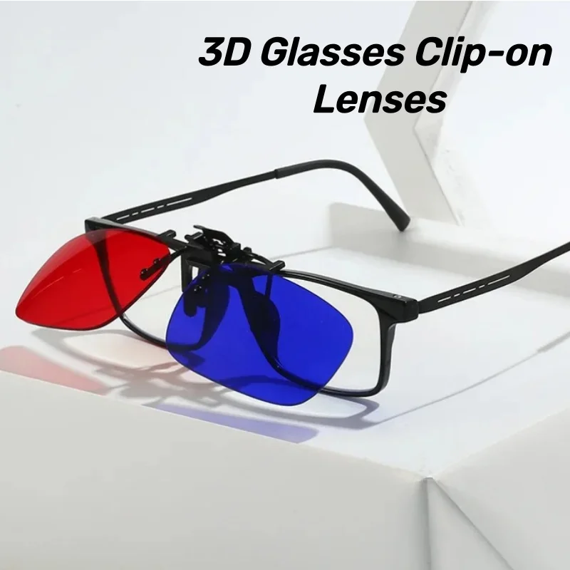 

Classic 3D Glasses Clip-on Lenses for Men and Women Foldable Clip Amblyopia Corrective Glasses Red Green Color Squint Blind