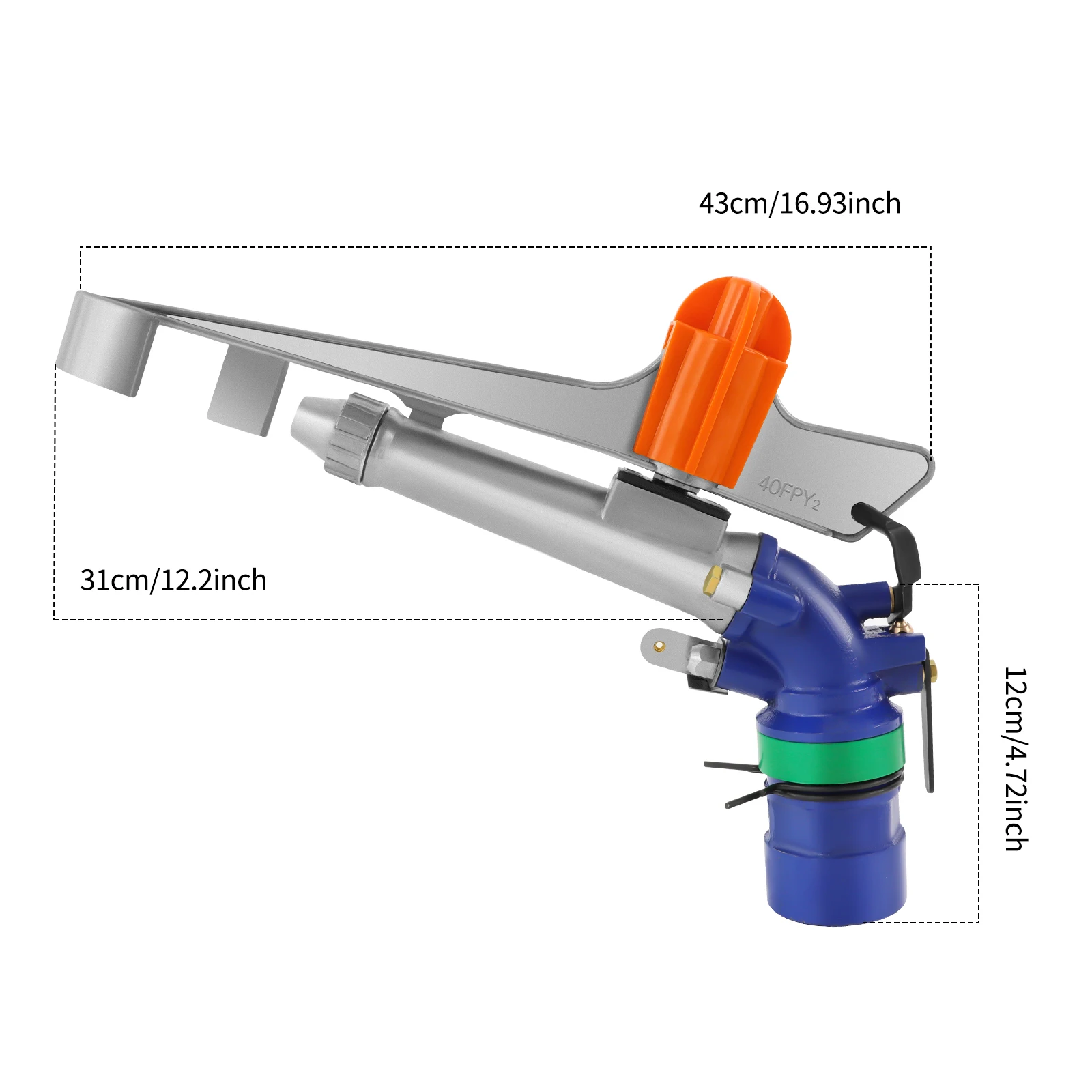 Watering Sprinkler for Farms Tripod Sprinkler Irrigation Nozzle 2.62in Adjustable 36-360° Durable Lawn Watering