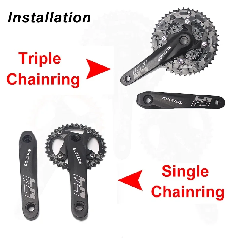 BUCKLOS 104BCD 64BCD hora jízdní kolo crankset 22T 32T 44T MTB chainring 3*9 rychlost trojnásobný crankset hranatý díra kliková MTB díl