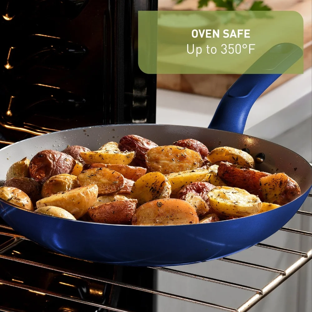 Easy Care 5 Quart Jumbo Cooker Non-Stick Ceramic with Lid Thermo-Spot Technology Even Heat Base Comfortable Handles Eco-Friendly