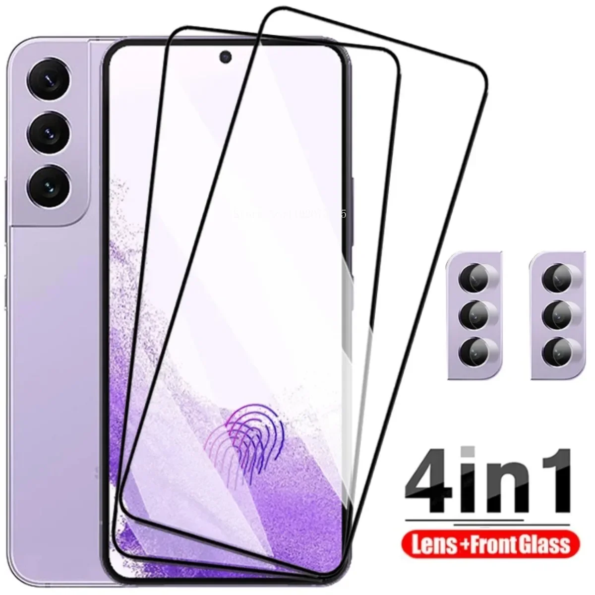 4in1 Tempered Glass for Samsung S22 S23 S21 Plus S20 Fe S24 Ultra  A15 A55 A35 A25 A32 A52 A73 5G Screen Protectors Lens Films