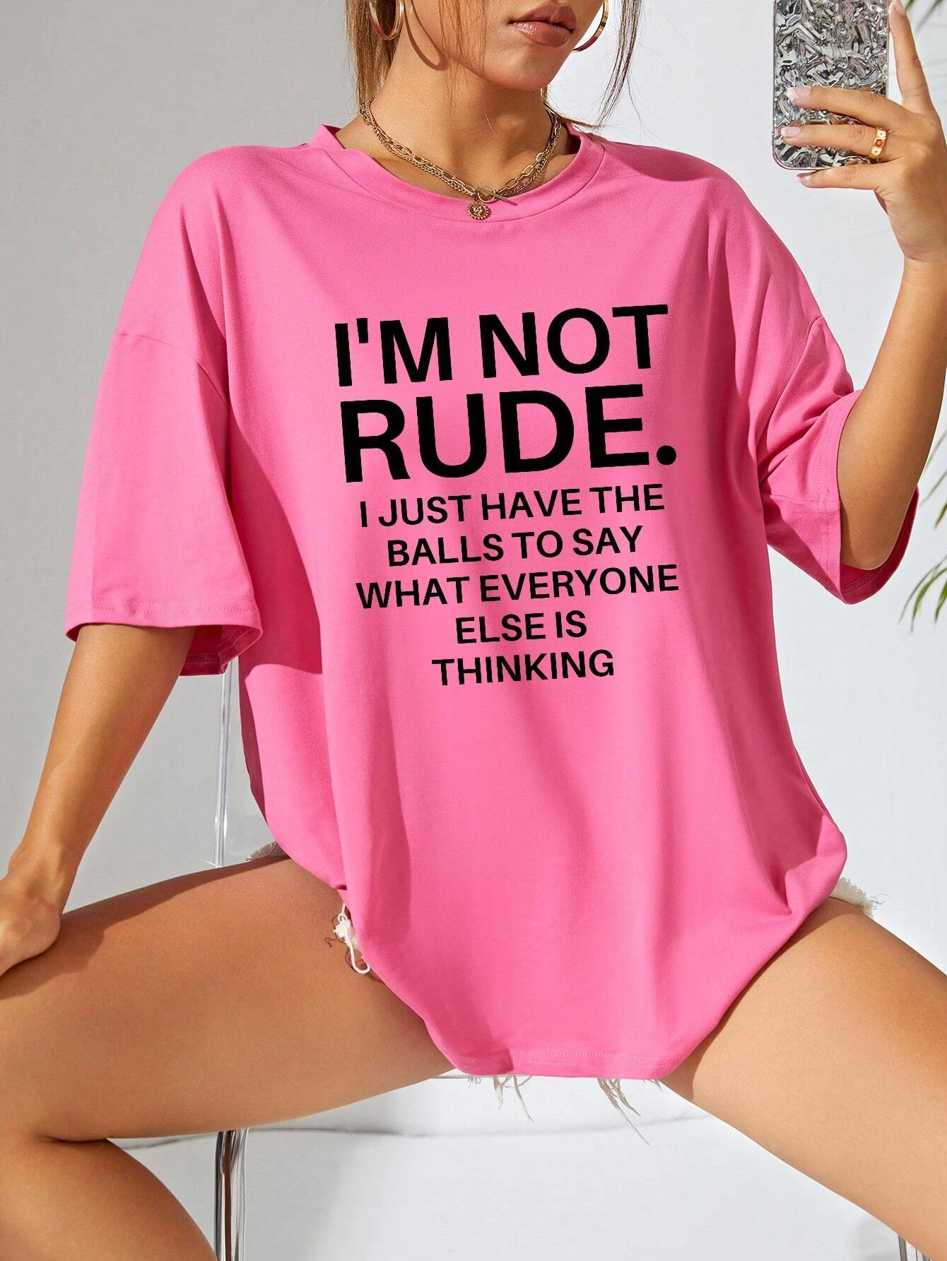 I Am Not Rude Funny Letter Printing Women T-Shirt Soft Casual Short Sleeve Street TShirts Sports Breathable T Shirt Female