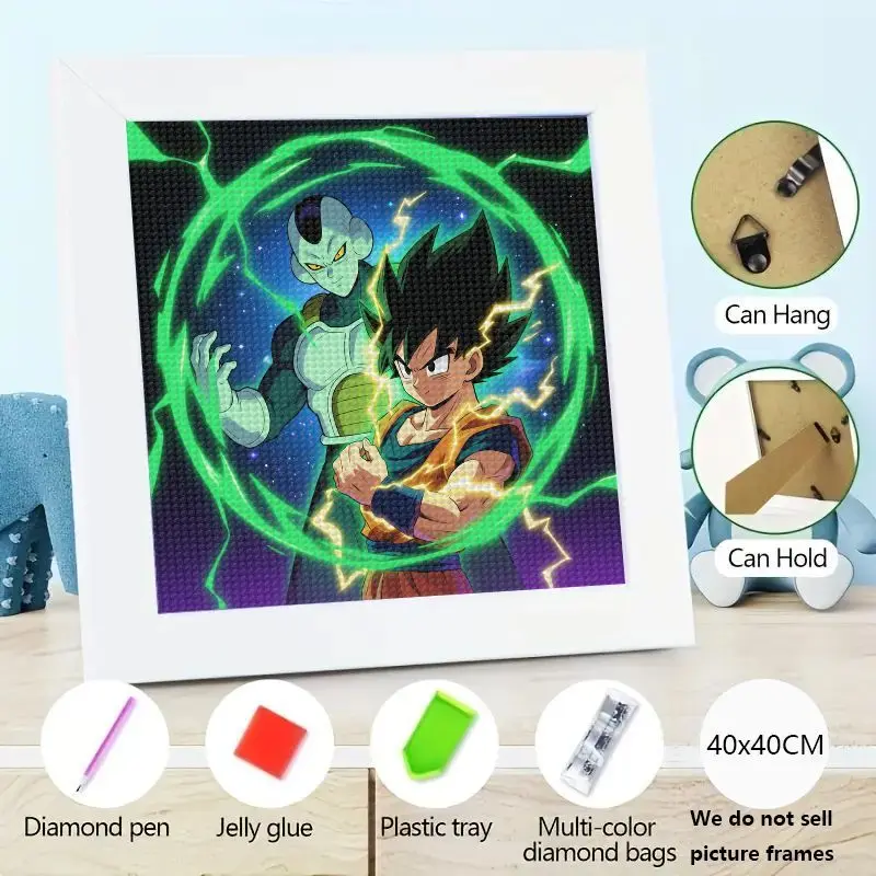 

1 шт. Dragon Ball Z 5D DIY комплект алмазной живописи, аниме Goku Frieza Epic Battle Full Drill Square Diamond Art, вышивка крестиком