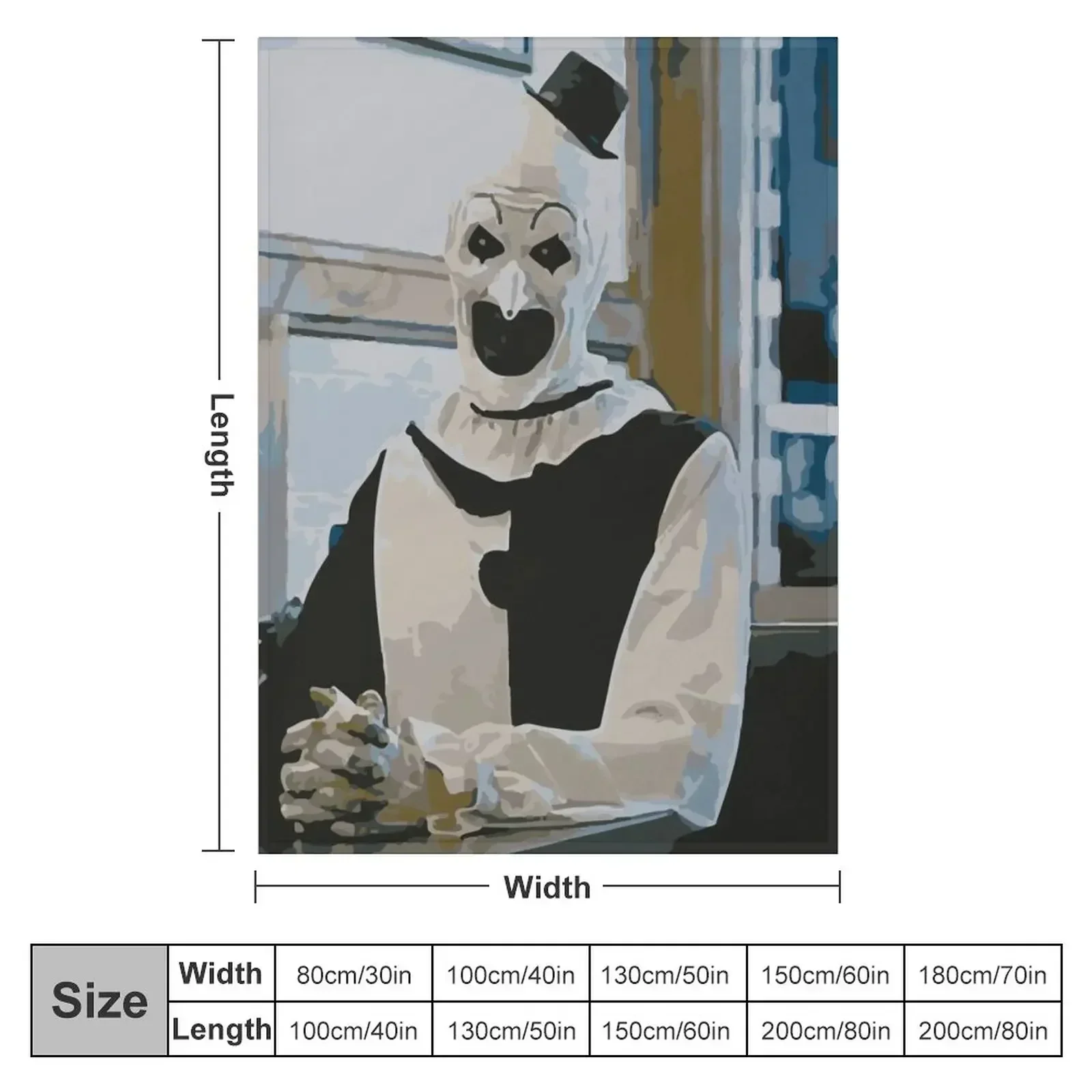 Art The Clown - Terrifier Throw Blanket couch cozy soft plush fuzzy picnic outdoor blanket